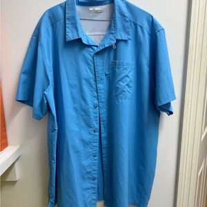 Columbia Men's Casual Blue Button Down Shirt XXL